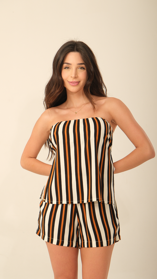 BLUSA LENÇO AMARÍ LISTRADO AZUL MARINHO - TOMARA QUE CAIA, COSTAS ABERTAS