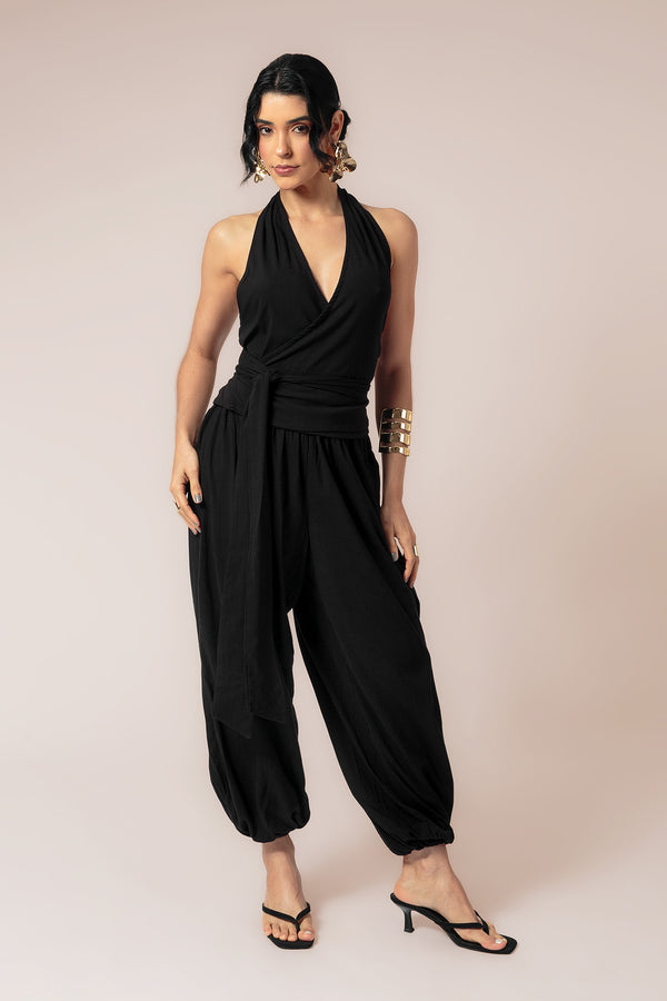 BLUSA CAIS FRENTE ÚNICA DECOTE PROFUNDO - PRETO